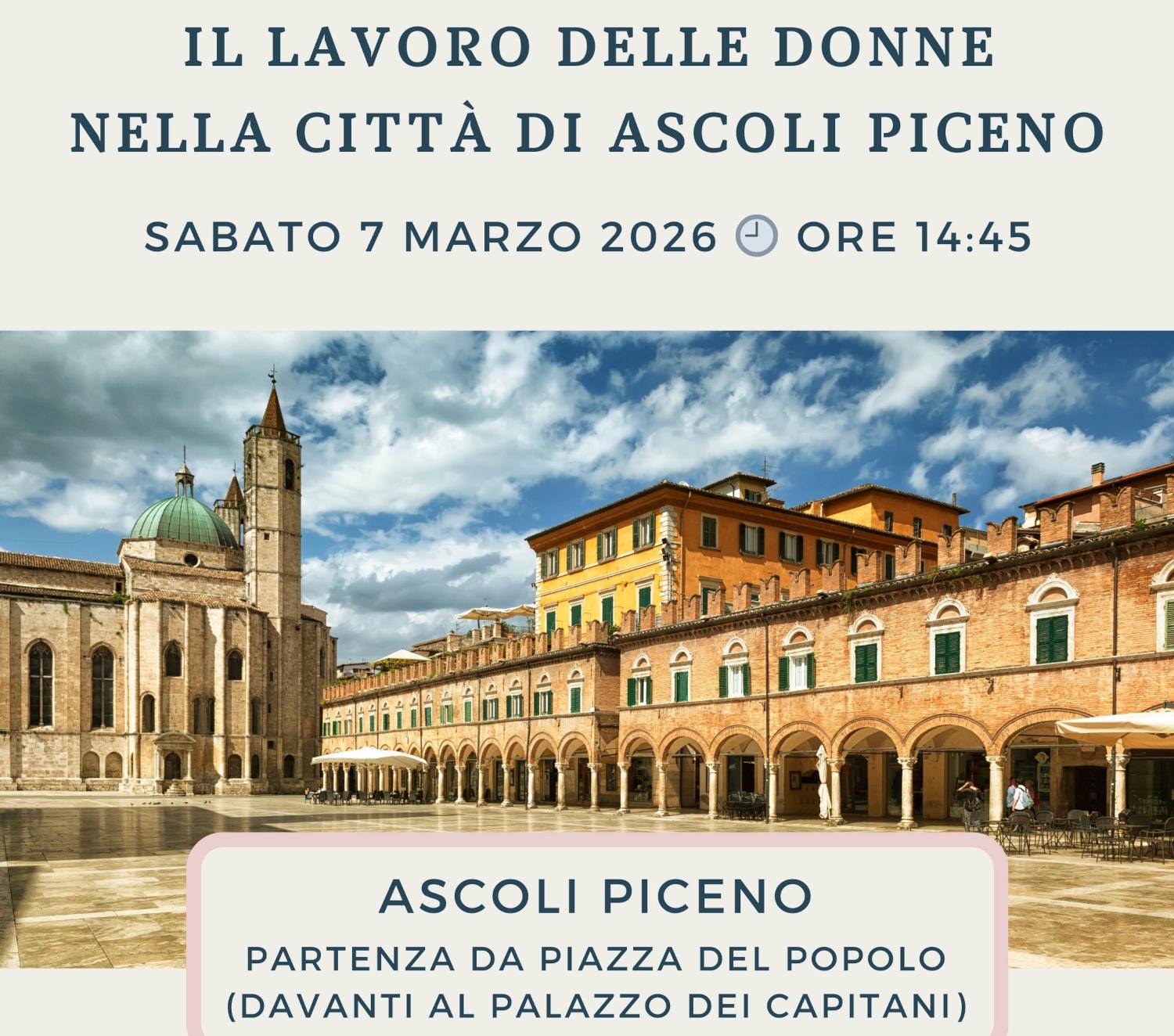 'Il lavoro delle donne nella città di Ascoli Piceno'. Percorso culturale il 7 marzo   