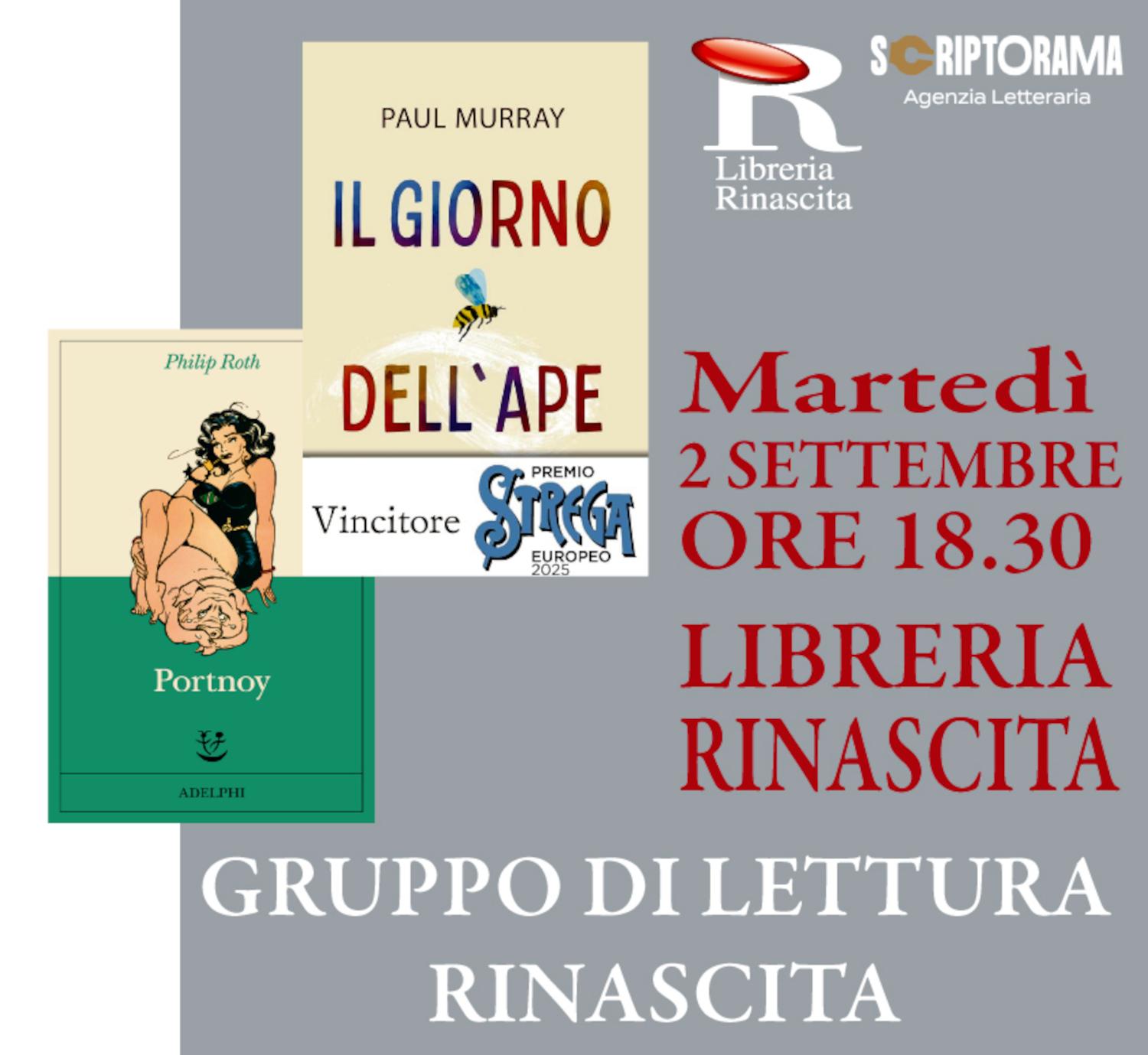 Libreria RINASCITA, riparte l'appuntamento con il Gruppo di Lettura