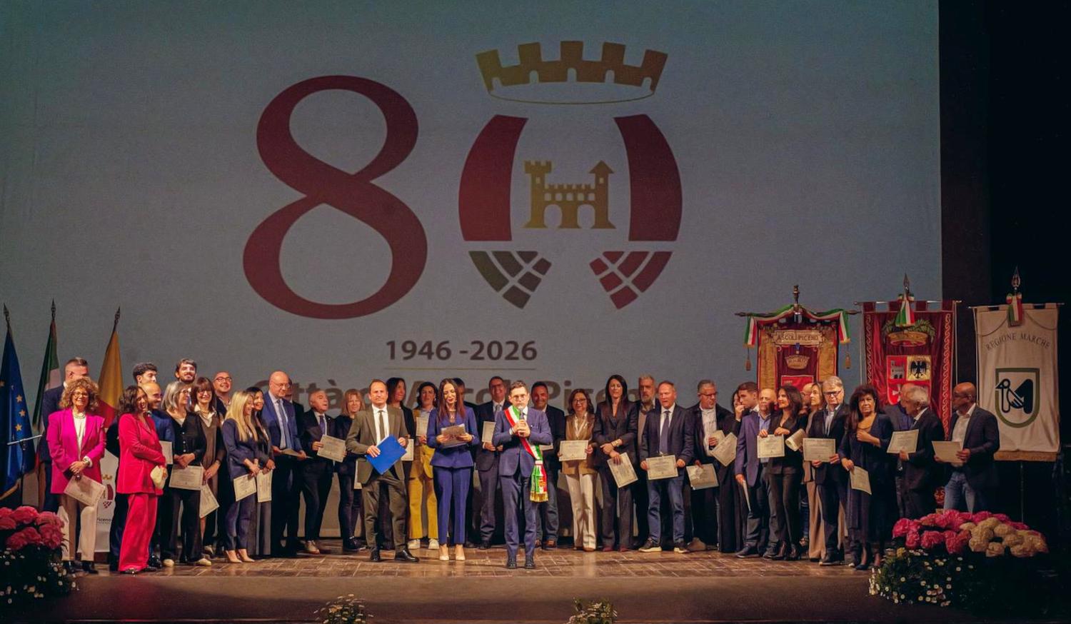 Ottantesimo anniversario del Consiglio comunale di Ascoli celebrato oggi al teatro Ventidio Basso