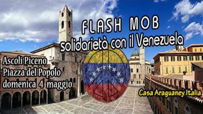 Flash mob in piazza del Popolo per il Venezuela