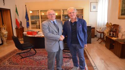 Il Presidente Celani saluta il Comandante provinciale dei Vigili Del Fuoco