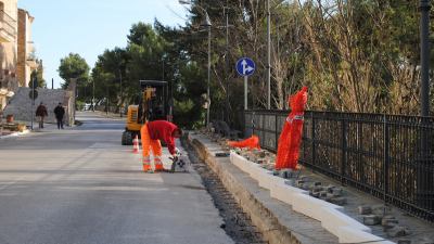 Monteprandone, in via Borgo da Monte lavori in corso sui marciapiedi