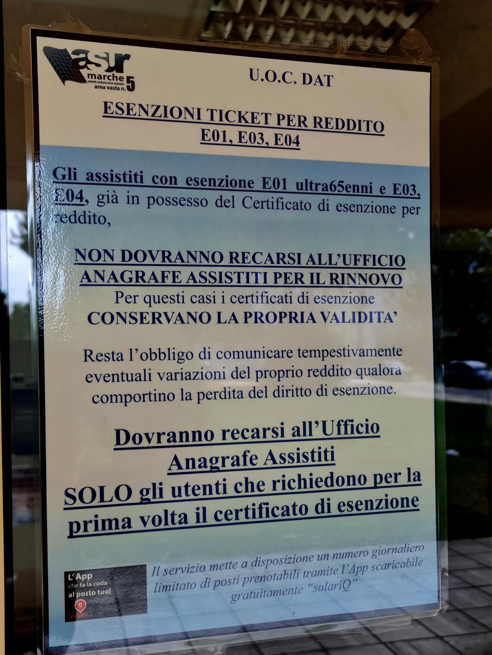 Area Vasta 5, le esenzioni non si aggiornano in automatico e i pazienti esenti per anzianità sono costretti a pagare il ticket per gli esami